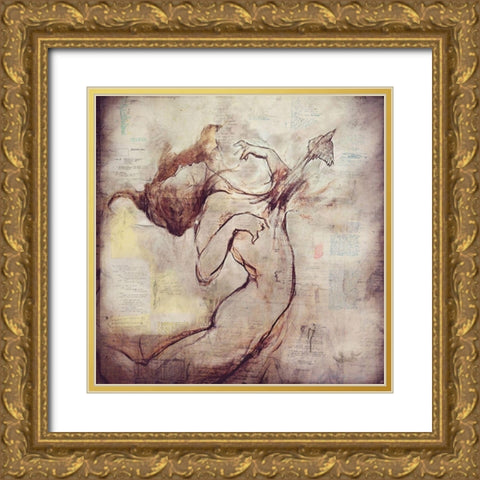 Heart Free Gold Ornate Wood Framed Art Print with Double Matting by Wiley, Marta