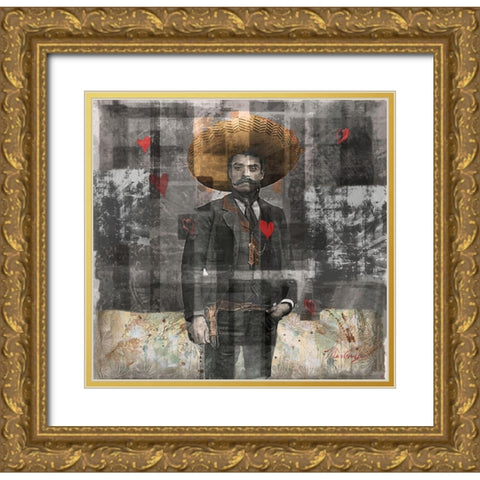 Mexican Revolutionary I-Sepia Gold Ornate Wood Framed Art Print with Double Matting by Wiley, Marta