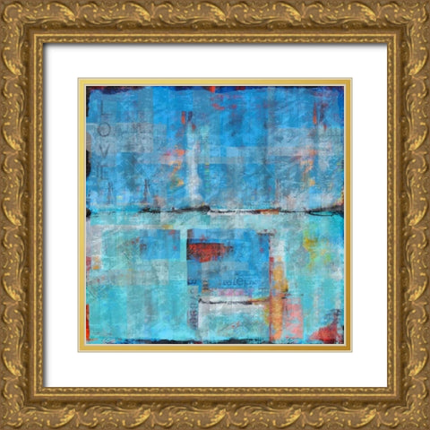 Abstract Light Gold Ornate Wood Framed Art Print with Double Matting by Wiley, Marta