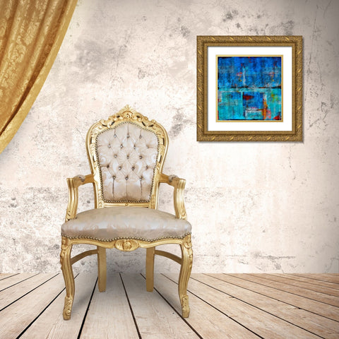 Abstract Dark Gold Ornate Wood Framed Art Print with Double Matting by Wiley, Marta