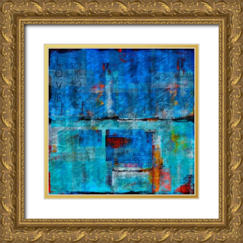 Abstract Dark Gold Ornate Wood Framed Art Print with Double Matting by Wiley, Marta