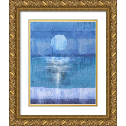 Abstract Moon Gold Ornate Wood Framed Art Print with Double Matting by Wiley, Marta
