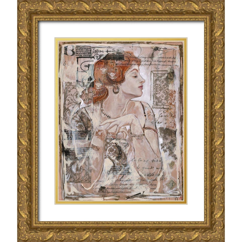 Vintage Doll I Gold Ornate Wood Framed Art Print with Double Matting by Wiley, Marta