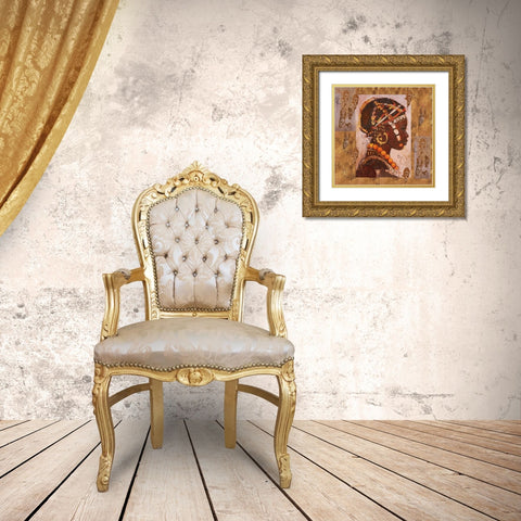 African Portrait I Gold Ornate Wood Framed Art Print with Double Matting by Wiley, Marta