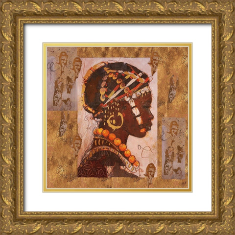 African Portrait I Gold Ornate Wood Framed Art Print with Double Matting by Wiley, Marta