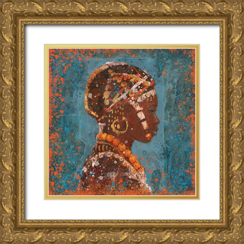 African Portrait III Gold Ornate Wood Framed Art Print with Double Matting by Wiley, Marta