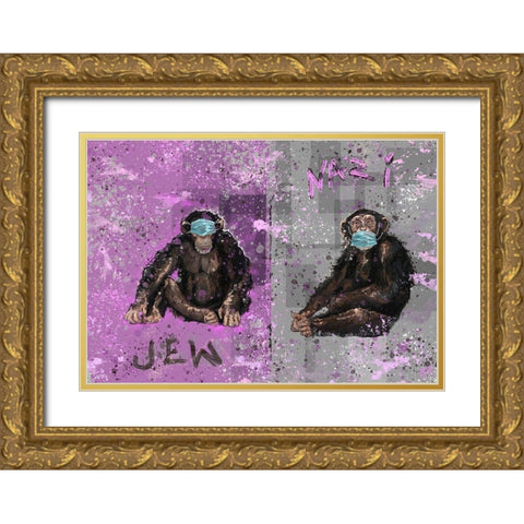 Monkey Mind II Gold Ornate Wood Framed Art Print with Double Matting by Wiley, Marta