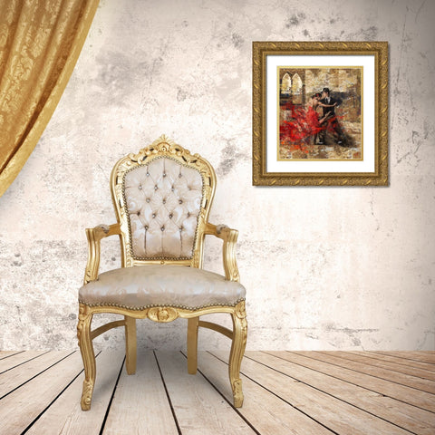 Tango II Gold Ornate Wood Framed Art Print with Double Matting by Wiley, Marta