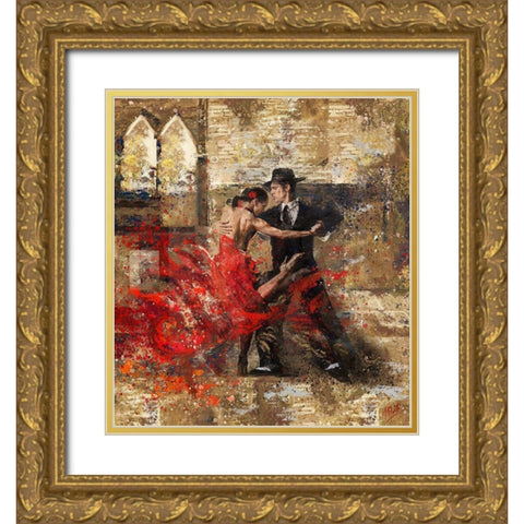 Tango II Gold Ornate Wood Framed Art Print with Double Matting by Wiley, Marta