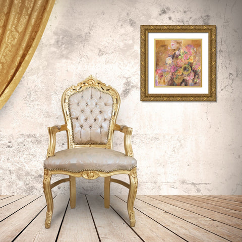 Floral Abstract Gold Ornate Wood Framed Art Print with Double Matting by Wiley, Marta