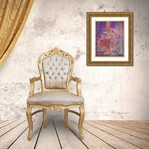 Temple dancer purple pink Gold Ornate Wood Framed Art Print with Double Matting by Wiley, Marta