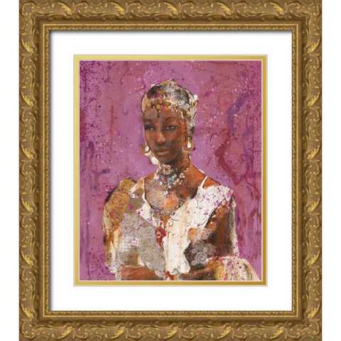Tranquility Pink Gold Ornate Wood Framed Art Print with Double Matting by Wiley, Marta
