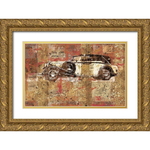 Vintage White Car Gold Ornate Wood Framed Art Print with Double Matting by Wiley, Marta