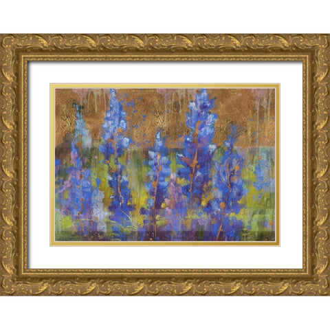Blue Bonnet Golden Gold Ornate Wood Framed Art Print with Double Matting by Wiley, Marta