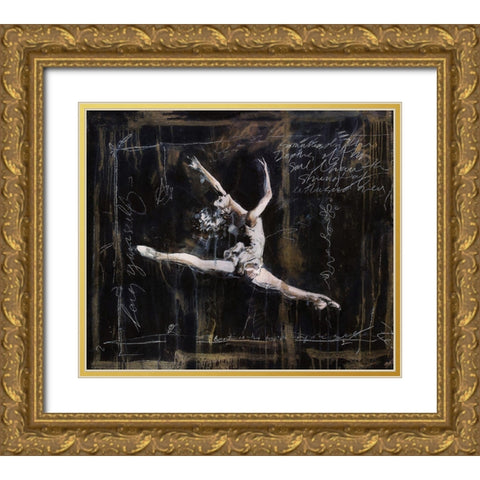 Ballet VI Gold Ornate Wood Framed Art Print with Double Matting by Wiley, Marta
