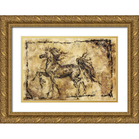 Poetry In Motion Gold Ornate Wood Framed Art Print with Double Matting by Wiley, Marta