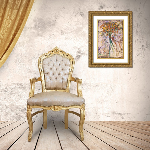 Floral bouquet Yellow Gold Ornate Wood Framed Art Print with Double Matting by Wiley, Marta