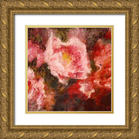 Rose I Gold Ornate Wood Framed Art Print with Double Matting by Wiley, Marta