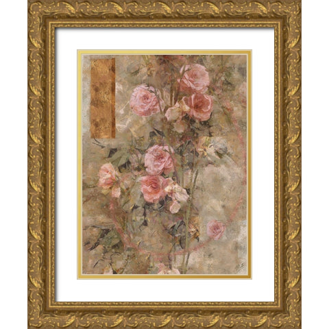 Rose II Gold Ornate Wood Framed Art Print with Double Matting by Wiley, Marta
