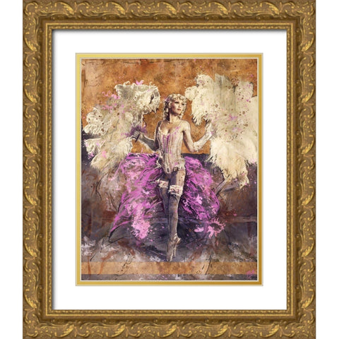Vintage Dancer Gold Ornate Wood Framed Art Print with Double Matting by Wiley, Marta