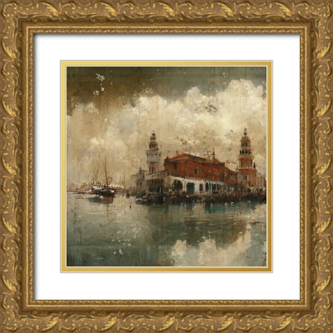 Rainy day in Venice II Gold Ornate Wood Framed Art Print with Double Matting by Wiley, Marta