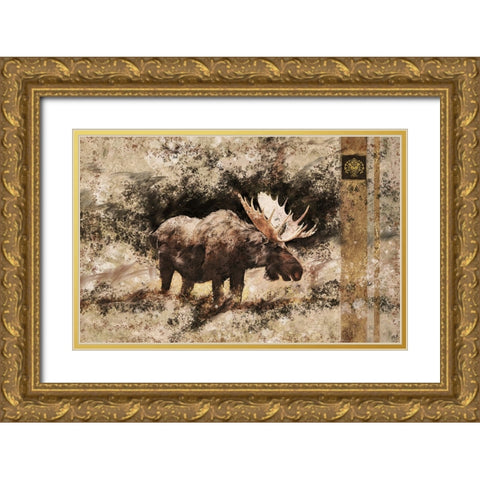 Moose I Gold Ornate Wood Framed Art Print with Double Matting by Wiley, Marta