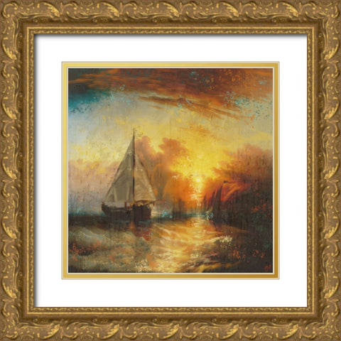 Sailing Sun Gold Ornate Wood Framed Art Print with Double Matting by Wiley, Marta