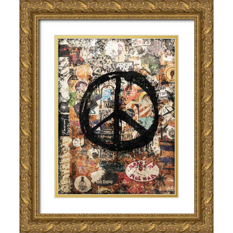 Peace II Gold Ornate Wood Framed Art Print with Double Matting by Wiley, Marta