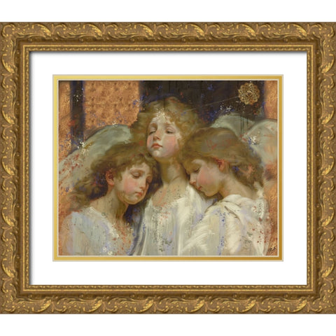 Little Angels VI Gold Ornate Wood Framed Art Print with Double Matting by Wiley, Marta