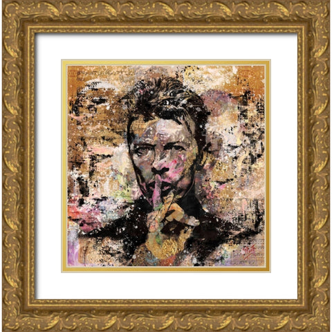 David Bowie II Gold Ornate Wood Framed Art Print with Double Matting by Wiley, Marta