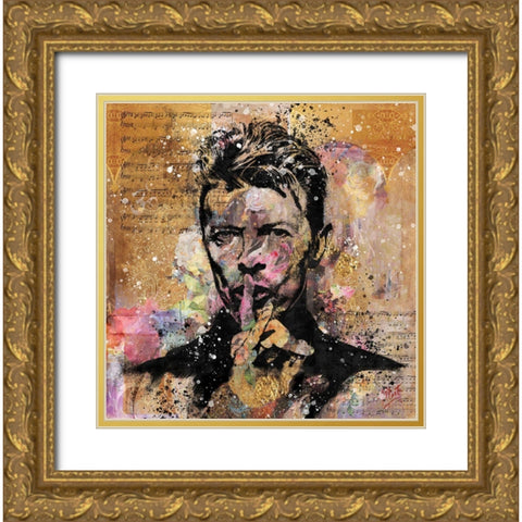 David Bowie III Gold Ornate Wood Framed Art Print with Double Matting by Wiley, Marta