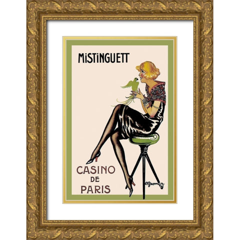 Mistinguett - Casino de Paris, 1922 Gold Ornate Wood Framed Art Print with Double Matting by Gesmar, Charles
