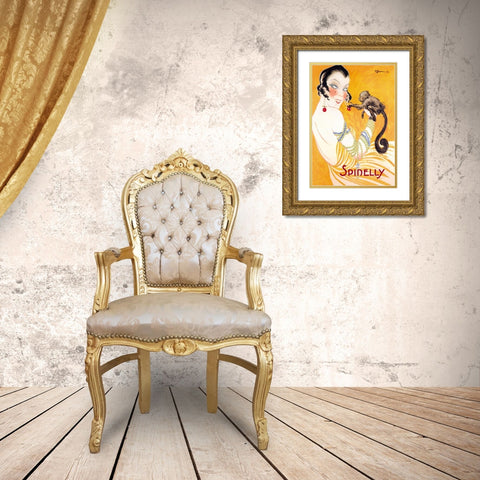Spinelly, 1922 Gold Ornate Wood Framed Art Print with Double Matting by Gesmar, Charles