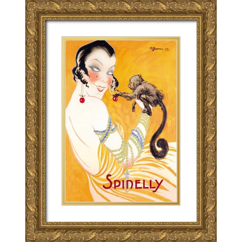 Spinelly, 1922 Gold Ornate Wood Framed Art Print with Double Matting by Gesmar, Charles