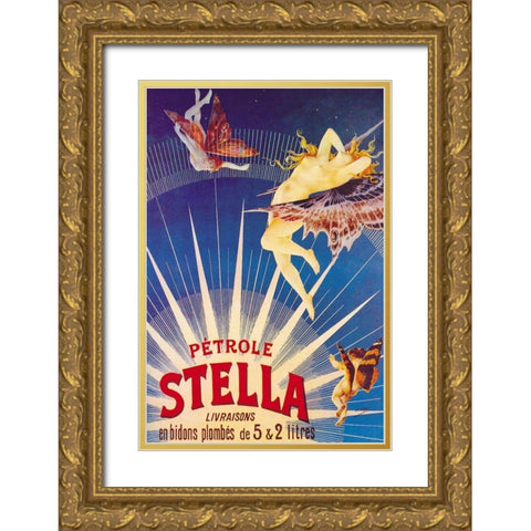 Petrole Stella, 1897 Gold Ornate Wood Framed Art Print with Double Matting by Gray, Henri