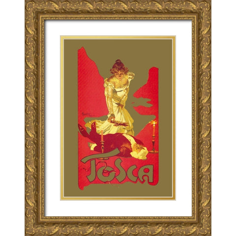 Tosca, 1899 Gold Ornate Wood Framed Art Print with Double Matting by Hohenstein, Adolfo