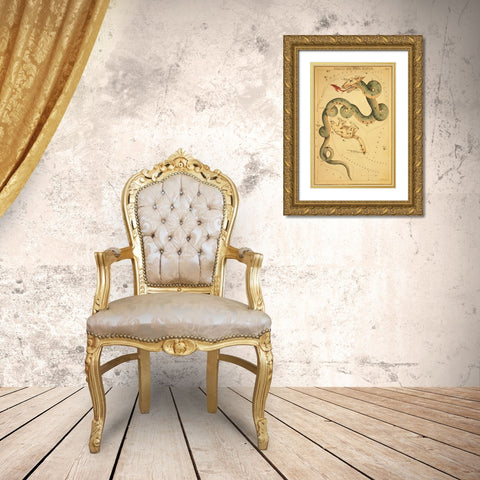 Draco and Ursa Minor, 1825 Gold Ornate Wood Framed Art Print with Double Matting by Aspin, Jehoshaphat