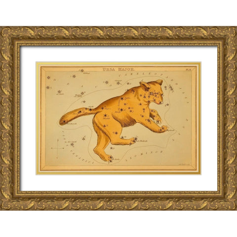 Ursa Major, 1825 Gold Ornate Wood Framed Art Print with Double Matting by Aspin, Jehoshaphat