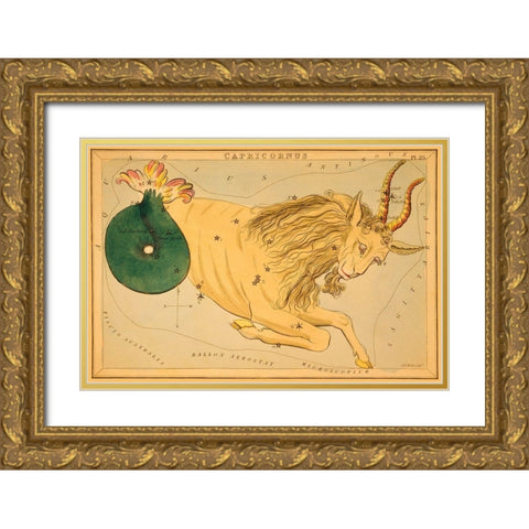 Capricorn, 1825 Gold Ornate Wood Framed Art Print with Double Matting by Aspin, Jehoshaphat