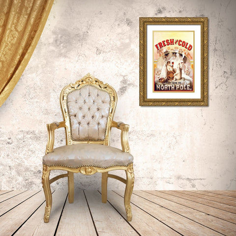 Fresh and Cold - Direct from the North Pole, 1877 Gold Ornate Wood Framed Art Print with Double Matting by Klemm, F.