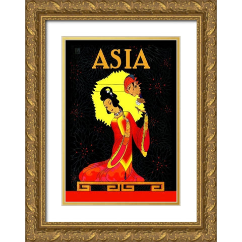 The Princess Badoura with Title, 1926 Gold Ornate Wood Framed Art Print with Double Matting by McIntosh, Frank