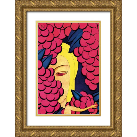 A Persian Vintage, 1926 Gold Ornate Wood Framed Art Print with Double Matting by McIntosh, Frank