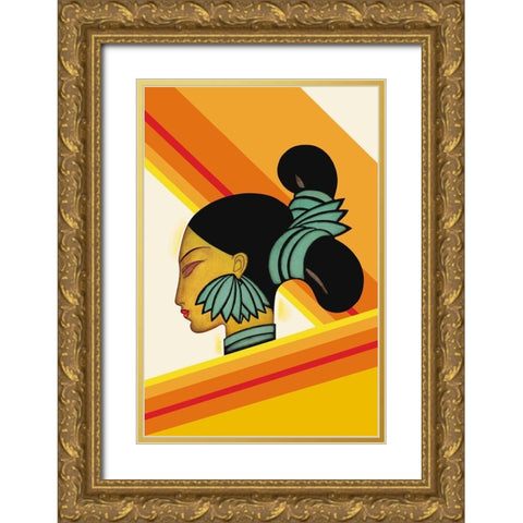 Hill Woman of Assam, 1927 Gold Ornate Wood Framed Art Print with Double Matting by McIntosh, Frank