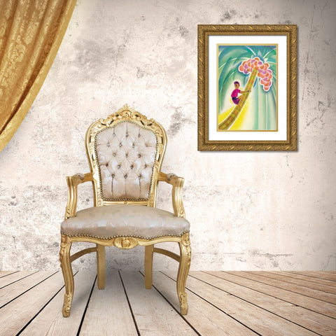 Coco-Palm, 1930 Gold Ornate Wood Framed Art Print with Double Matting by McIntosh, Frank