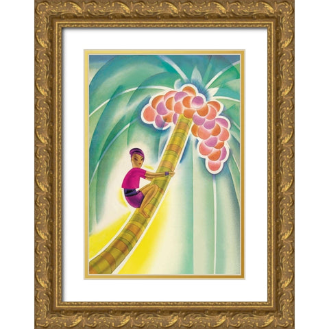 Coco-Palm, 1930 Gold Ornate Wood Framed Art Print with Double Matting by McIntosh, Frank
