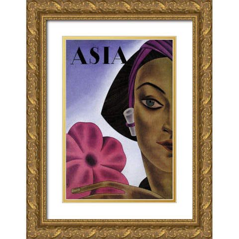Sumatran Mode in Millinery with Title, 1931 Gold Ornate Wood Framed Art Print with Double Matting by McIntosh, Frank