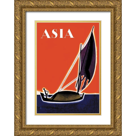 On One of the Seven Seas with Title, 1931 Gold Ornate Wood Framed Art Print with Double Matting by McIntosh, Frank