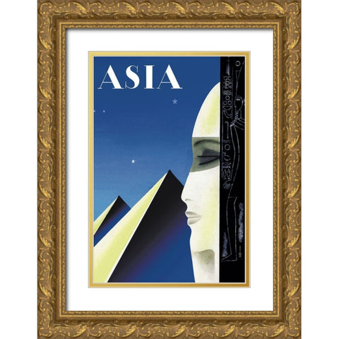 Setting for an Egyptian Story with Title, 1931 Gold Ornate Wood Framed Art Print with Double Matting by McIntosh, Frank