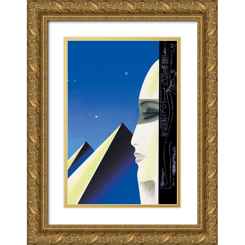 Setting for an Egyptian Story, 1931 Gold Ornate Wood Framed Art Print with Double Matting by McIntosh, Frank