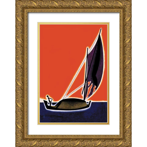 On One of the Seven Seas, 1931 Gold Ornate Wood Framed Art Print with Double Matting by McIntosh, Frank